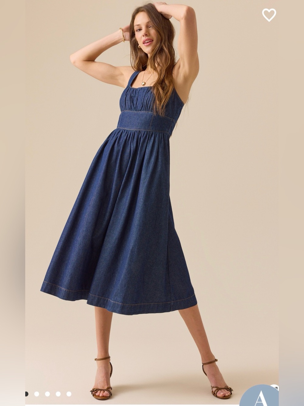 Altar'd State Dark Blue Denim Midi Dress